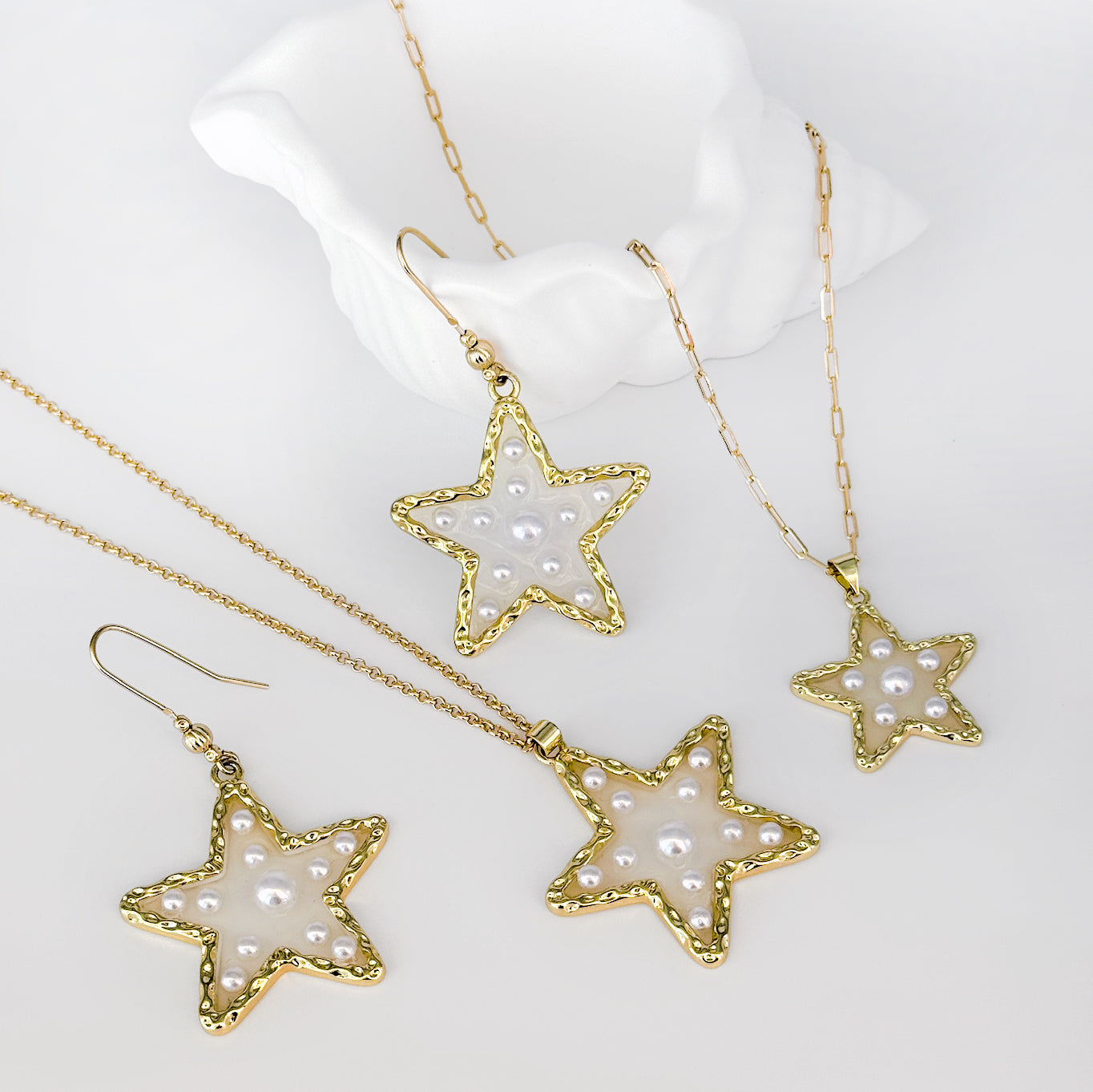 Starlit Drop Pearl Earrings