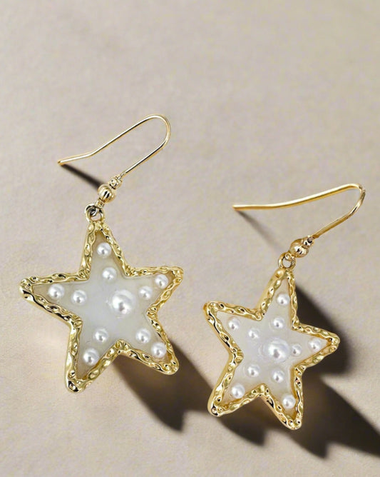 Starlit Drop Pearl Earrings